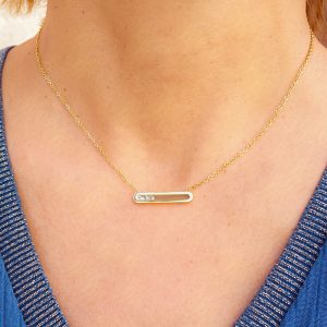 Collier doré 3 zircons