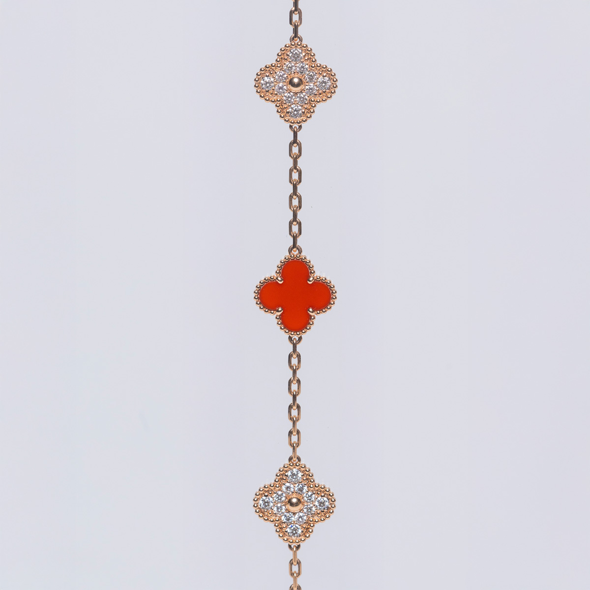 Bracelet Van Cleef & Arpels Alhambra Cornaline et Diamants – Image 4