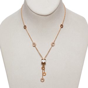 Collier Bulgari B.Zero 1 Or Rose Céramique Blanche Diamants