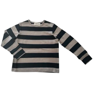 T-SHIRT MUFLIER MÉRINOS Rayé Marine