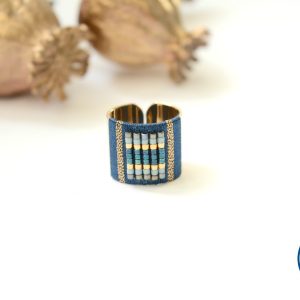 BAGUE SHANONNE – Bague dorée à l’or fin, Perles japonaises