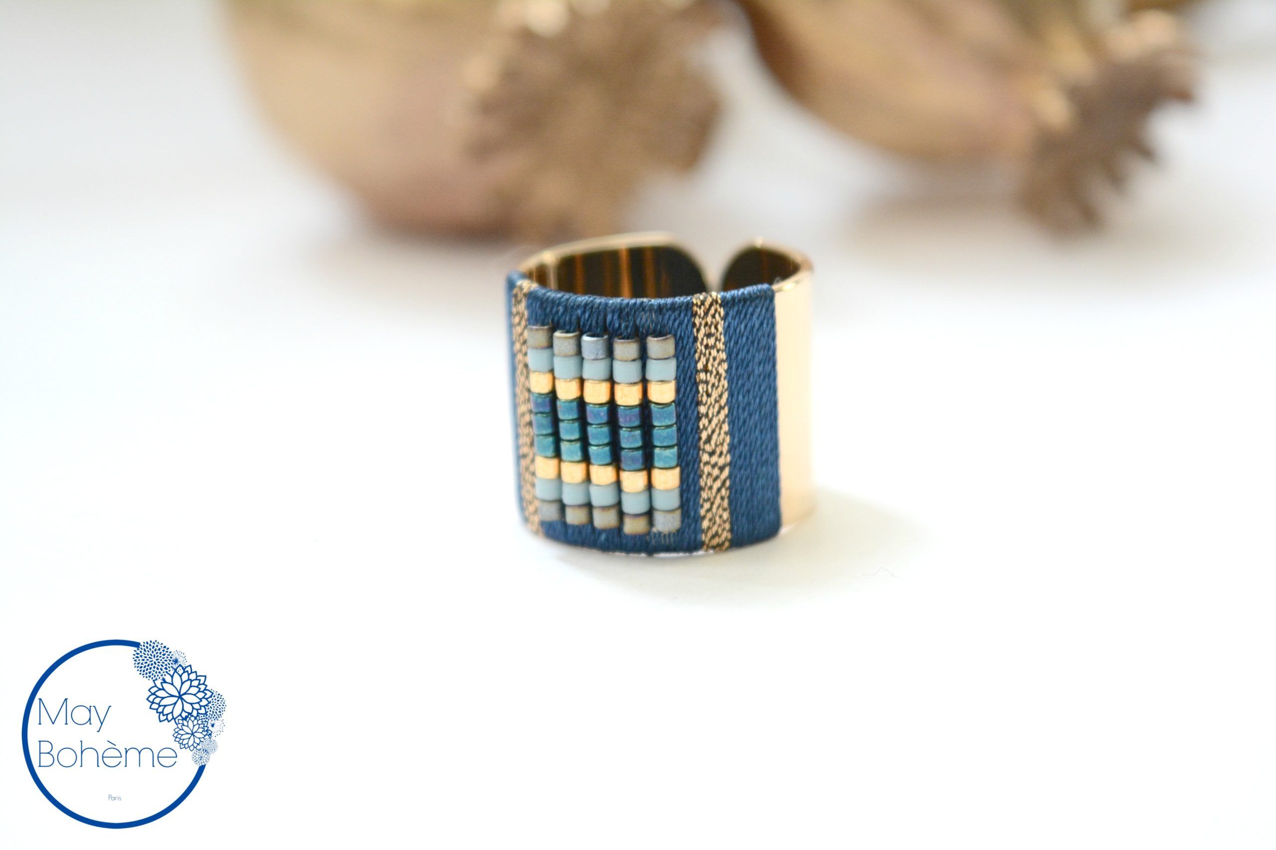 BAGUE SHANONNE – Bague dorée à l’or fin, Perles japonaises – Image 3