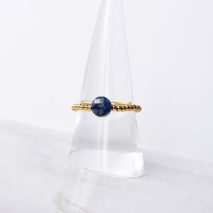 Bague Réo “BOHEMIAN MOOD” – Bague pierre fine perles acier inoxydable ajustable