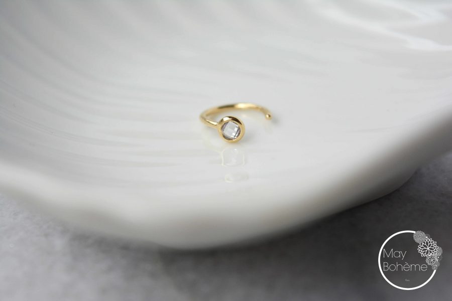 Bague d’oreille Larya – Bague d’oreille plaqué or zirconium