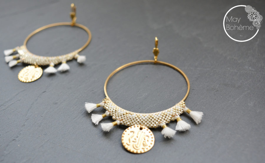 BOUCLES D’OREILLES  Créoles tissées or – Image 2