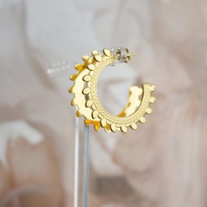 Boucles d’oreilles Barbara – Créoles antique vintage acier inoxydable