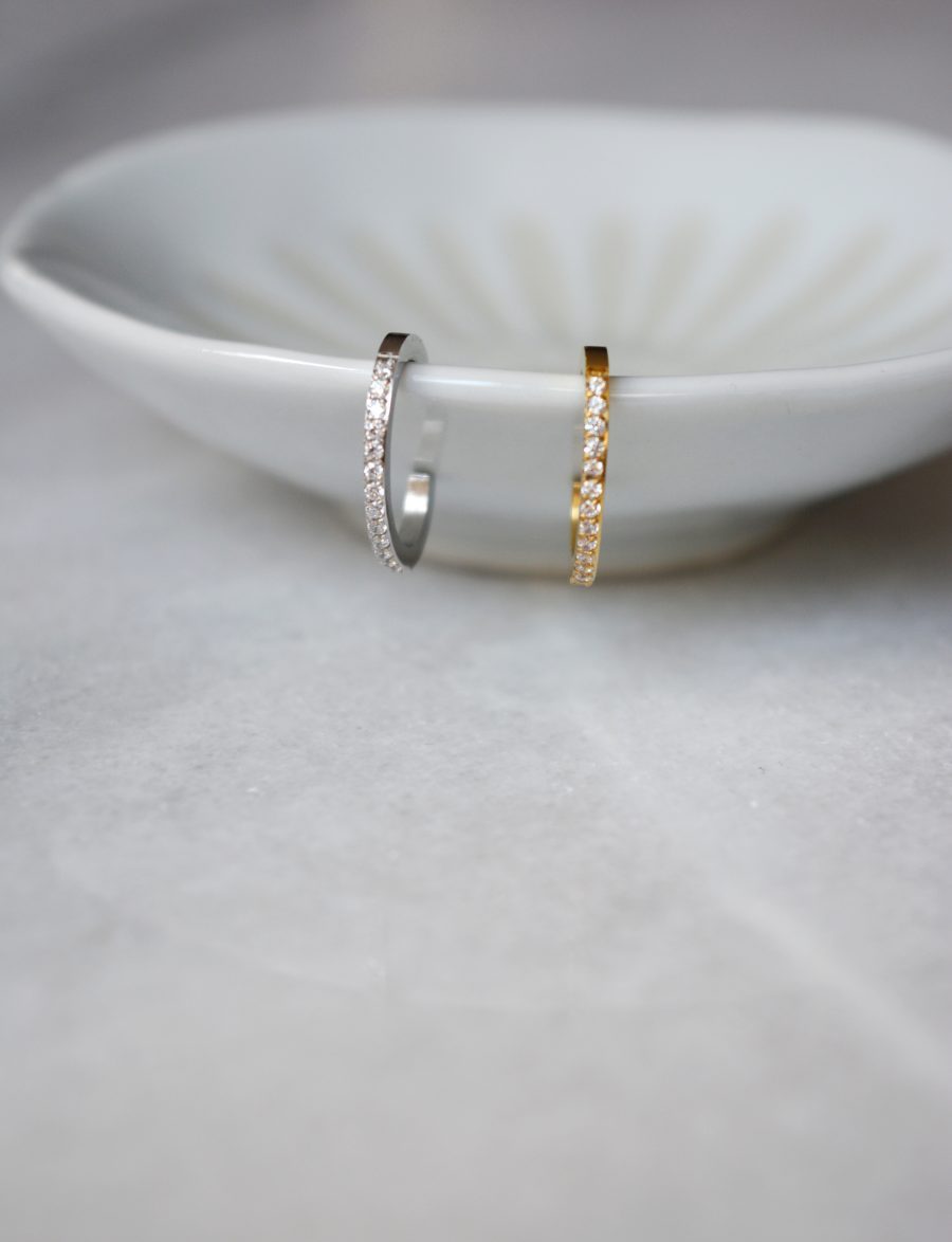 Bague d’oreille Casa – Boucle d’oreille sans perçage acier inoxydable sertie zirconium