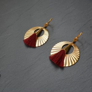 BOUCLES D’OREILLES MILANE “BOHEMIAN MOOD” – Cercles et pompon