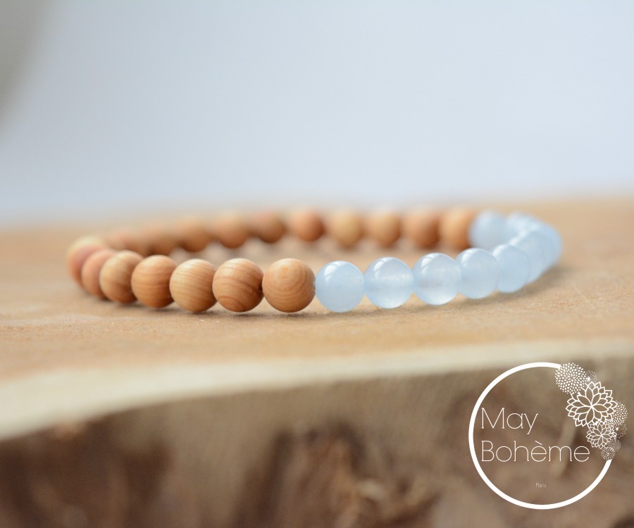 Bracelet Sumatra SWEET SANTAL – Perles en bois de santal et verre – Image 2