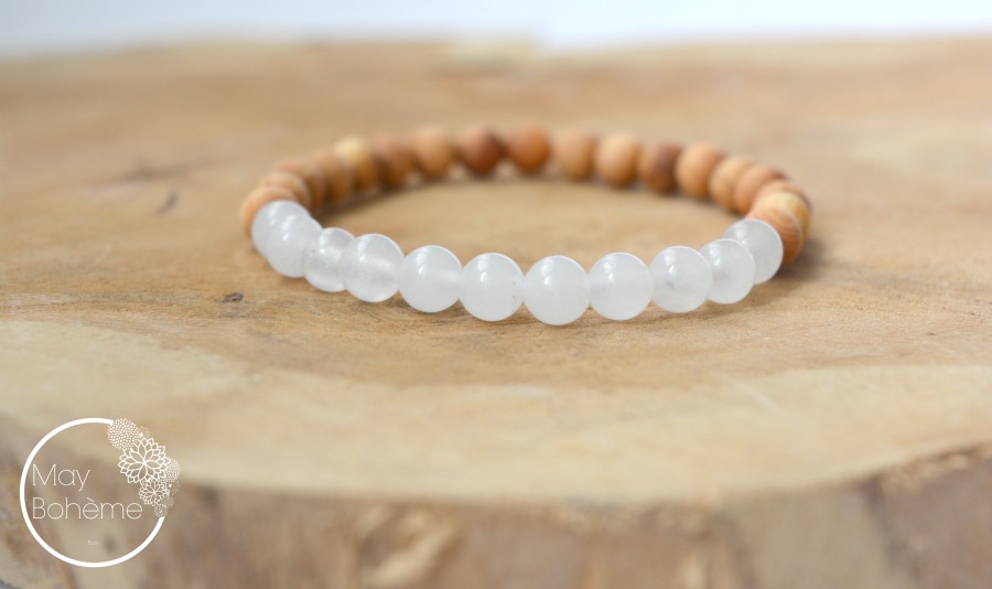 Bracelet Sumatra SWEET SANTAL – Perles en bois de santal et verre – Image 3