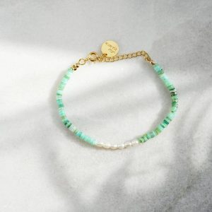 Bracelet Astrid  – Bracelet perles d’eau douce perles heishi coquillage