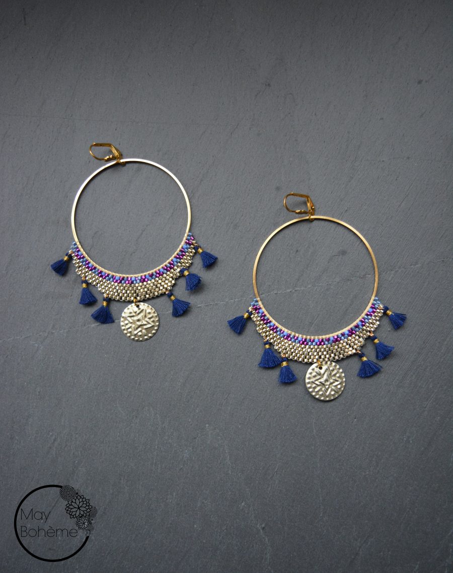 BOUCLES D’OREILLES  Créoles tissées or – Image 5