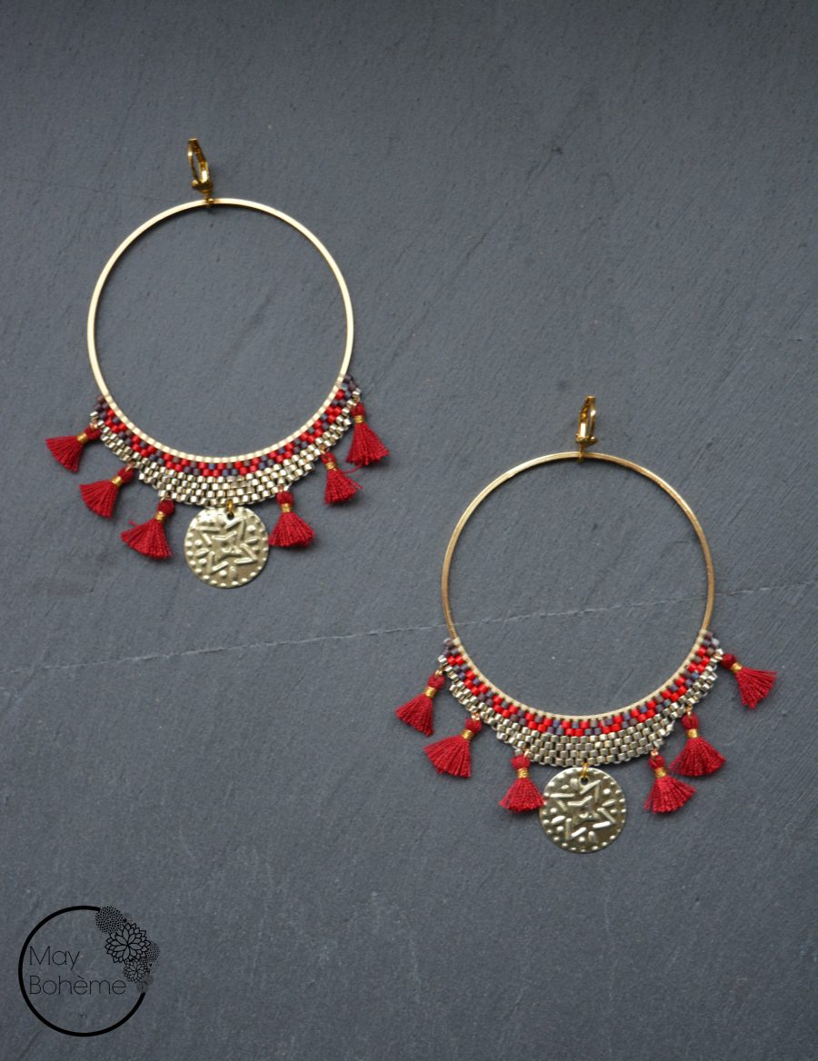 BOUCLES D’OREILLES  Créoles tissées or – Image 8