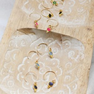 Boucles d’oreilles Little Rihana – Dormeuses mini pierres fines indiennes