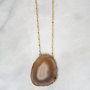 SAUTOIR ALIZ – Sautoir tranche pierre fine agate